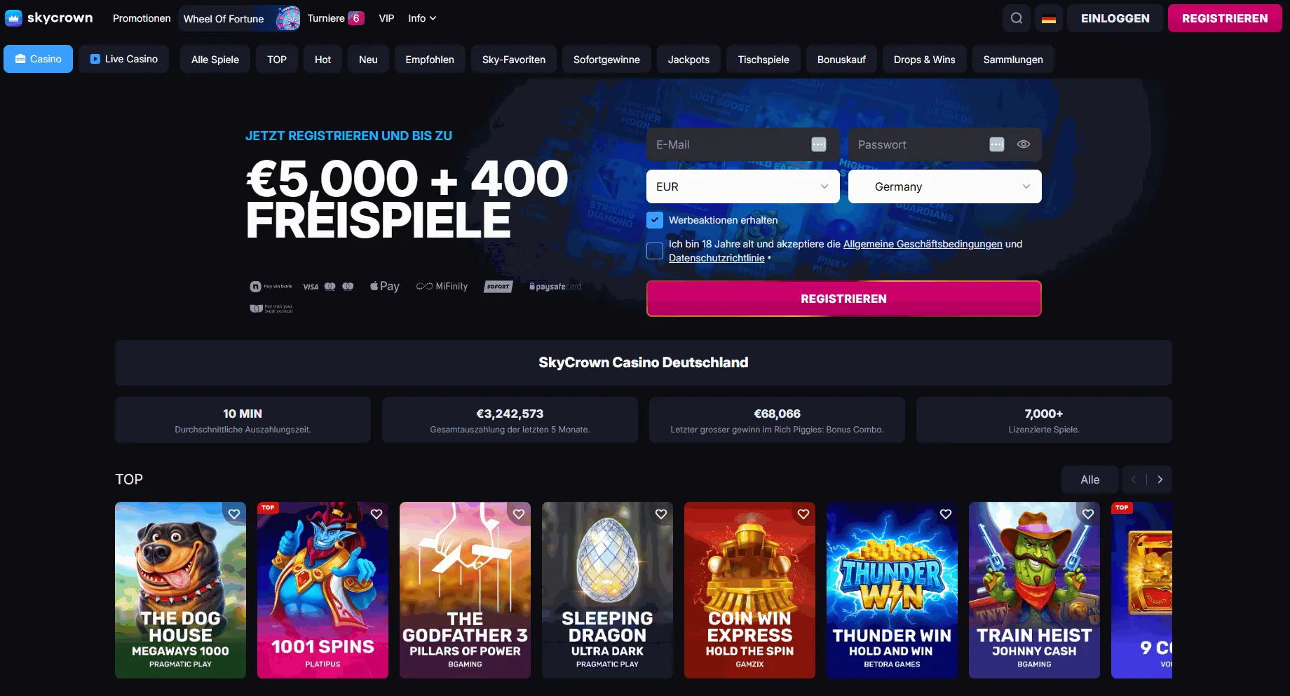 SkyCrown Paysafecard Casino für Spieler in Deutschland im Test SkyCrown Paysafecard Casino Deutschland mit Willkommenspaket