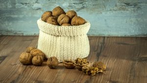 walnuts, nuts, bag