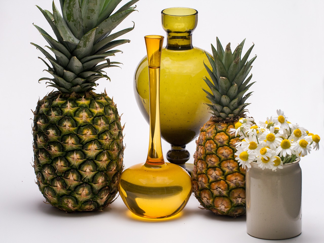 still life, fruits, pineapples